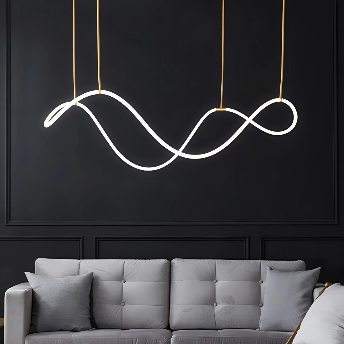 Antizer Modern Long Hose Led Pendant Light for Dining Room