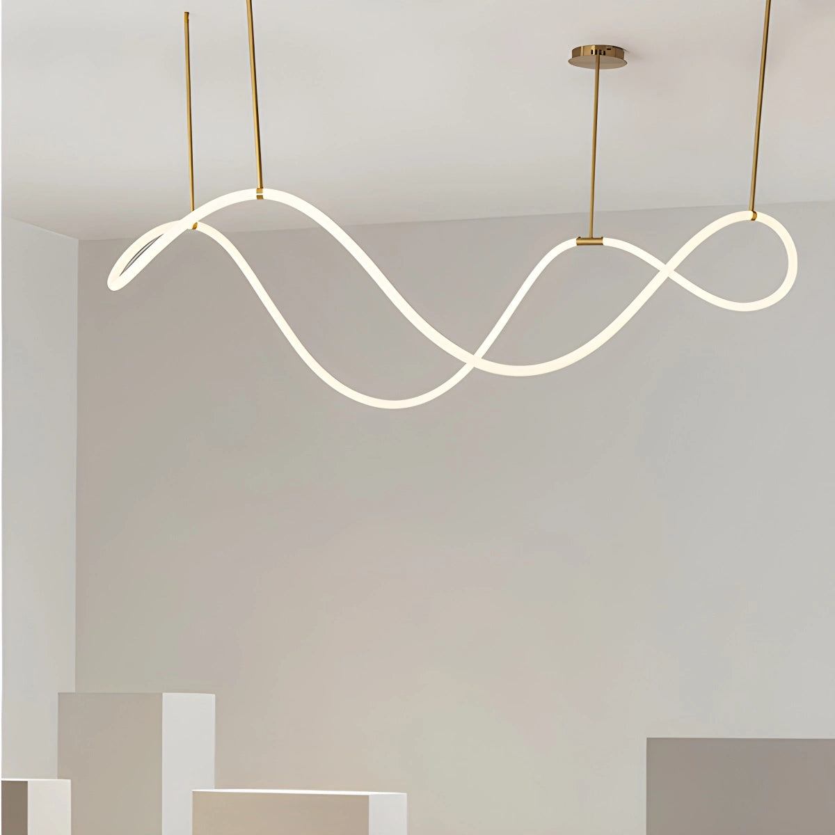 Antizer Modern Long Hose Led Pendant Light for Dining Room