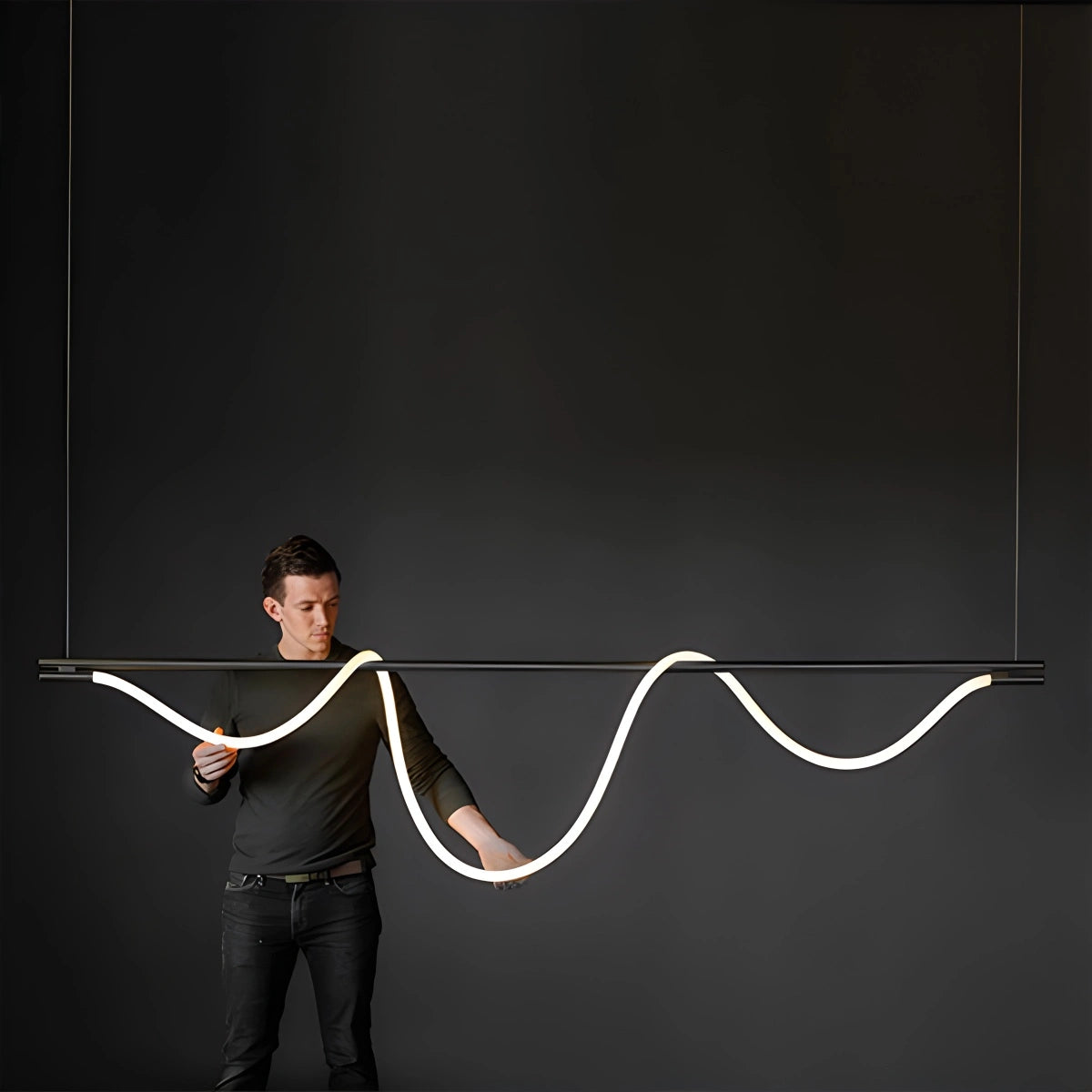 Antizer Modern Long Hose Led Pendant Light for Dining Room