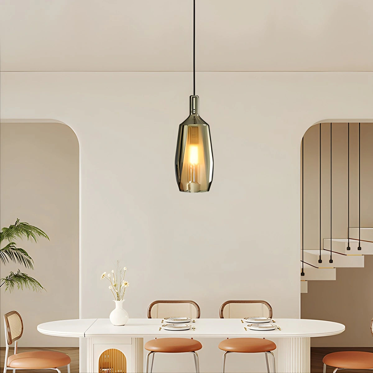 Antizer Modern Minimalist LED Glass Pendant Light for Kitchen