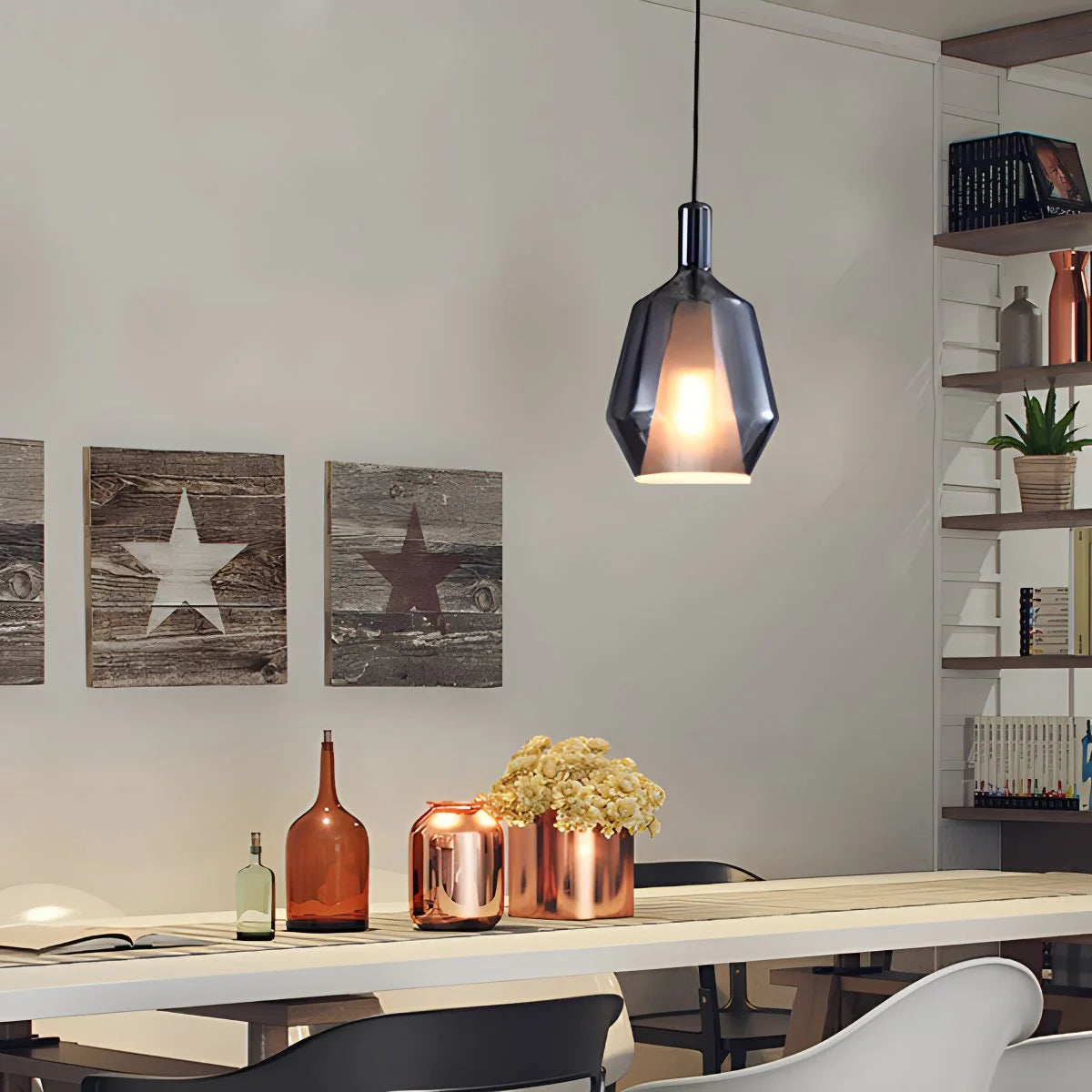Antizer Modern Minimalist LED Glass Pendant Light for Kitchen