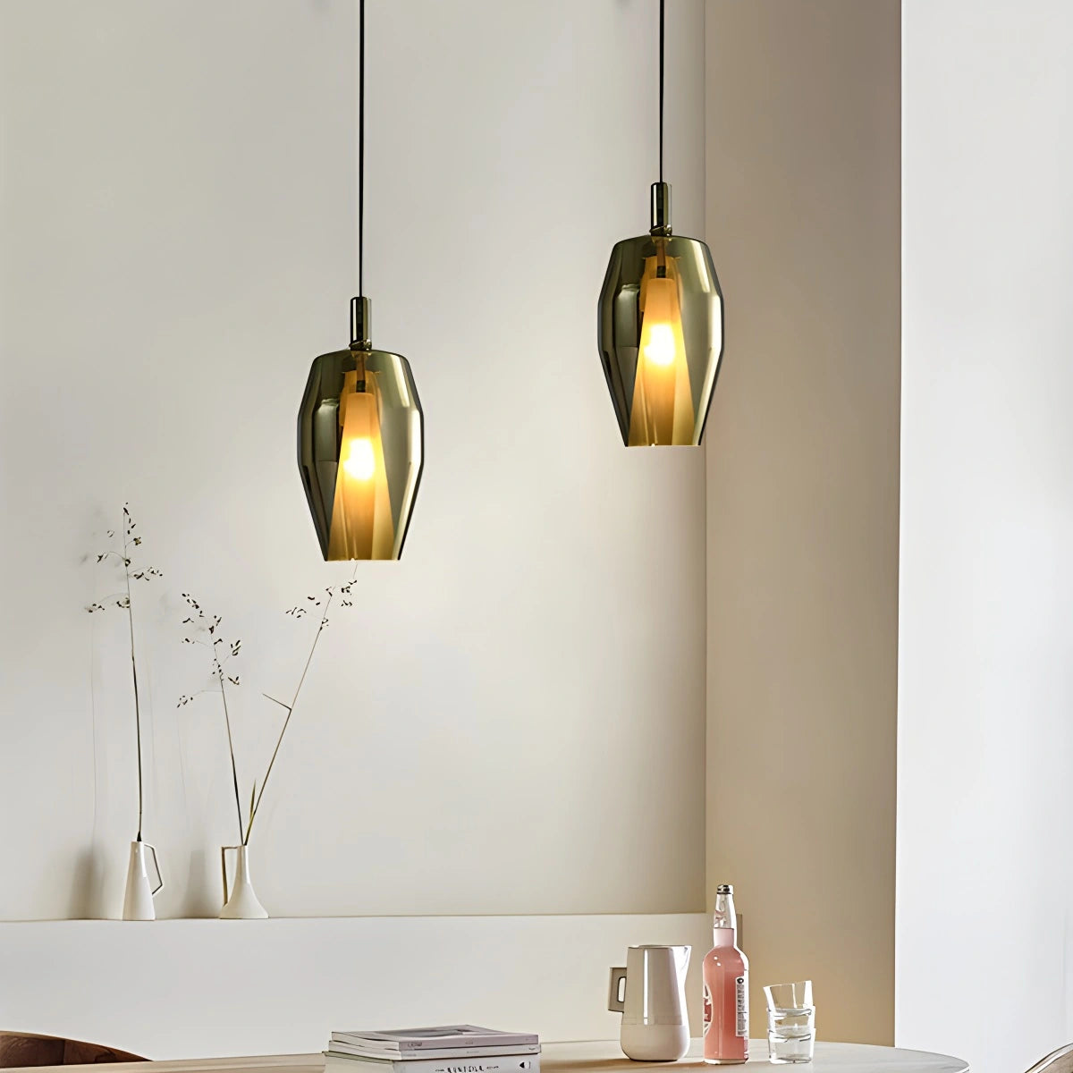 Antizer Modern Minimalist LED Glass Pendant Light for Kitchen
