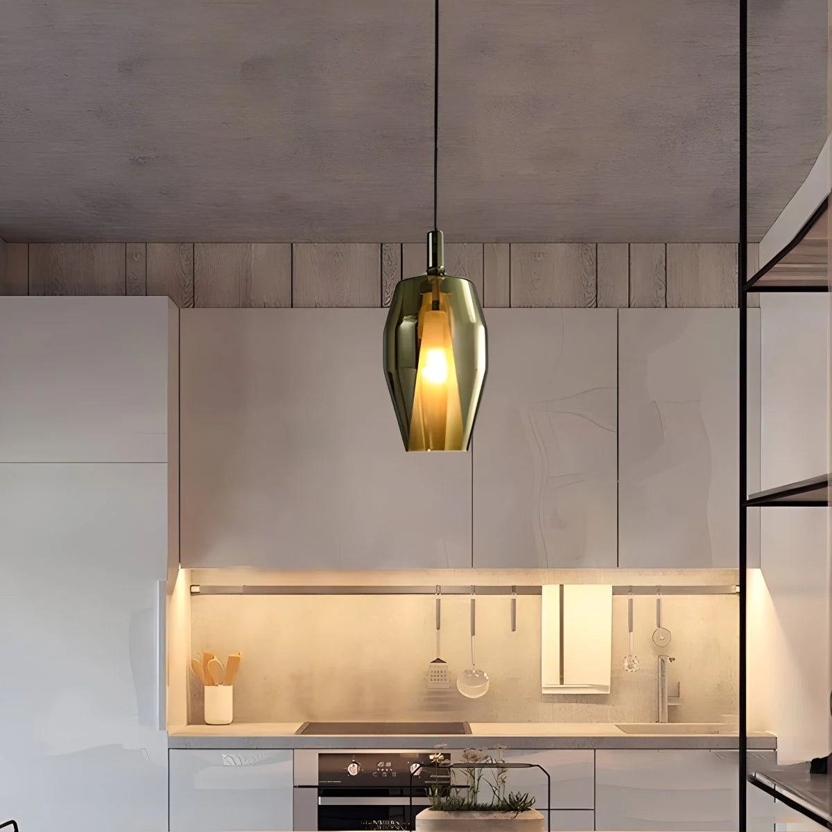 Antizer Modern Minimalist LED Glass Pendant Light for Kitchen