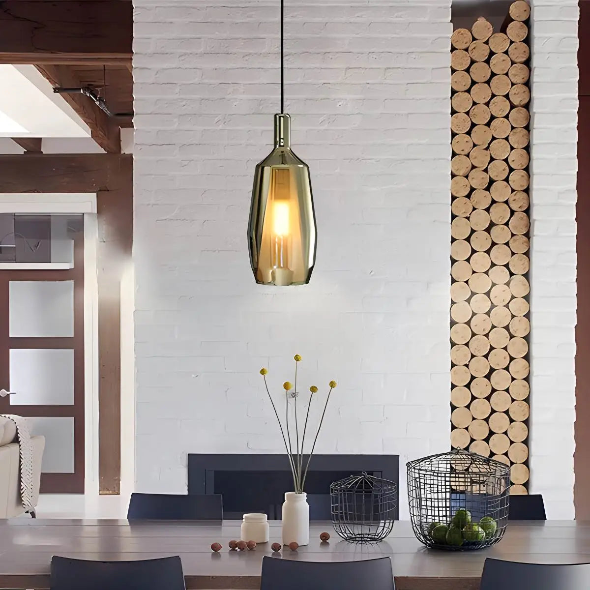 Antizer Modern Minimalist LED Glass Pendant Light for Kitchen
