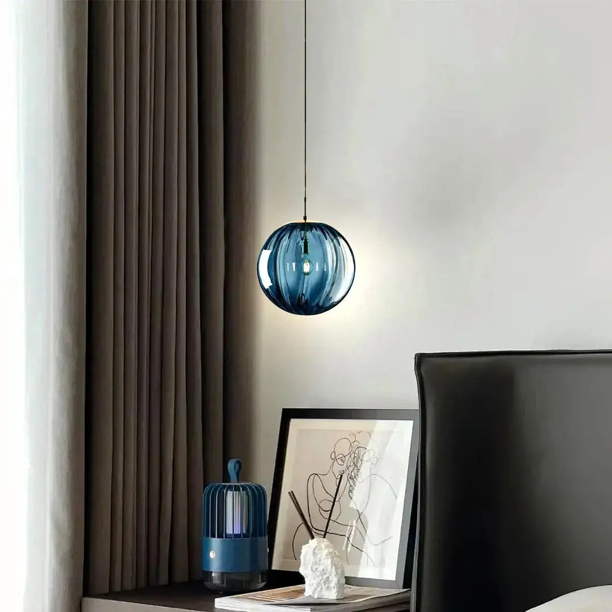 Antizer Modern Nordic Water Pattern Glass Ball Pendant Light