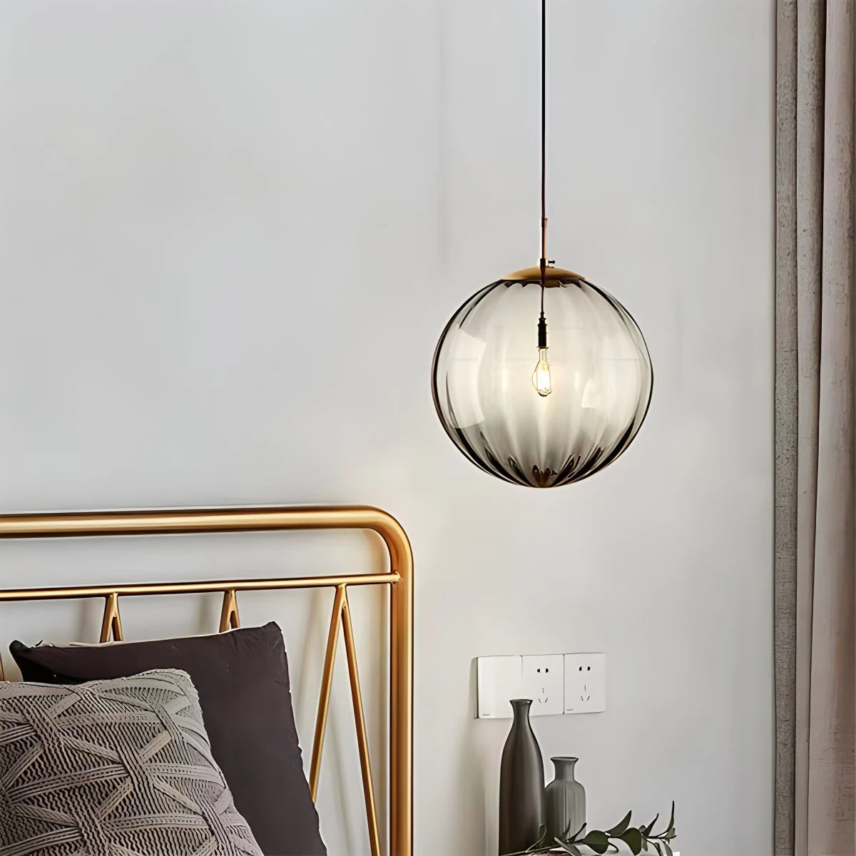 Antizer Modern Nordic Water Pattern Glass Ball Pendant Light