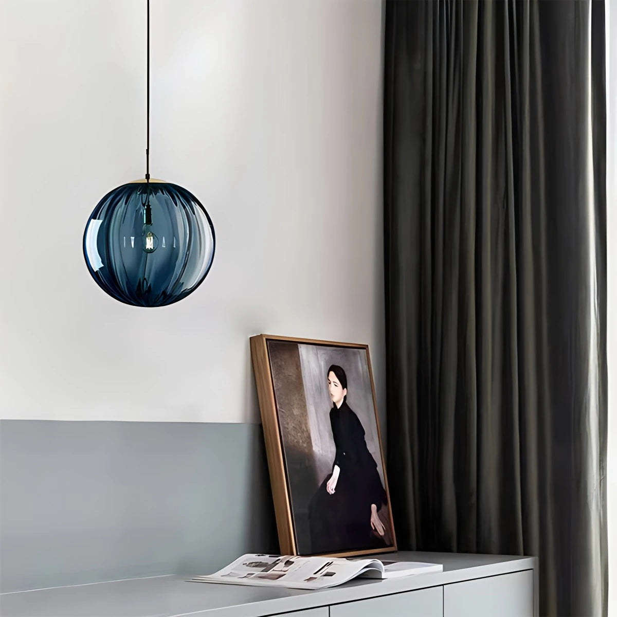 Antizer Modern Nordic Water Pattern Glass Ball Pendant Light