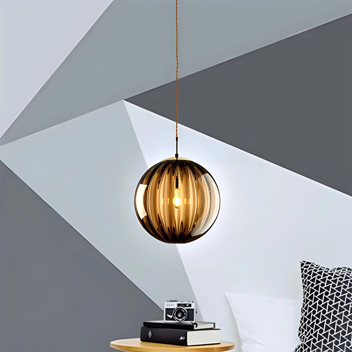 Antizer Modern Nordic Water Pattern Glass Ball Pendant Light