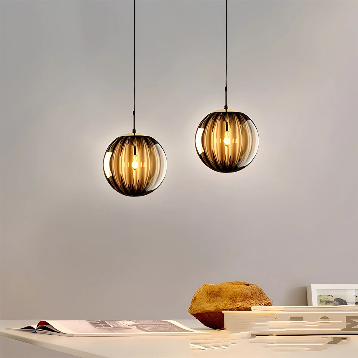 Antizer Modern Nordic Water Pattern Glass Ball Pendant Light