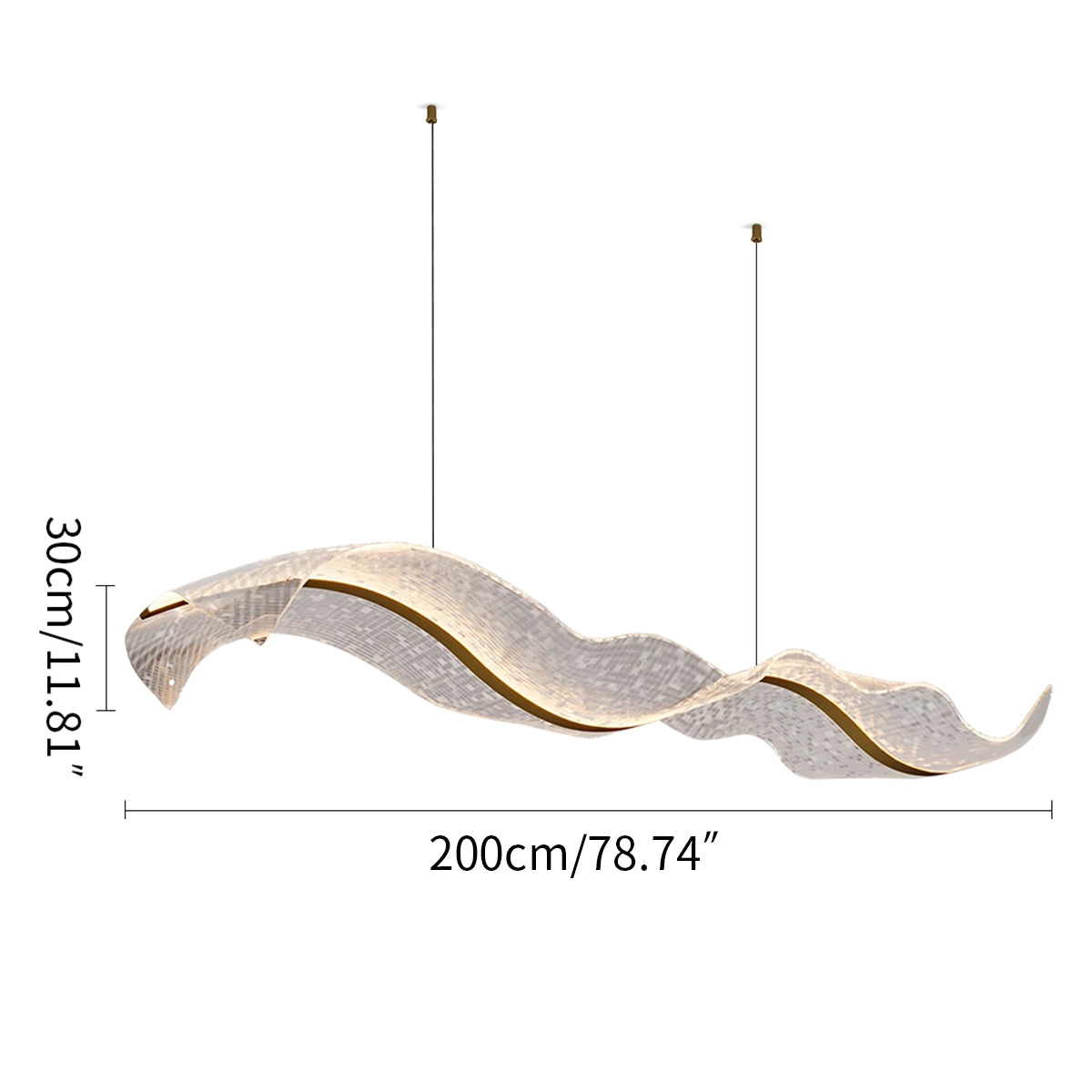 Antizer Modern LED Wave Acrylic Chandelier