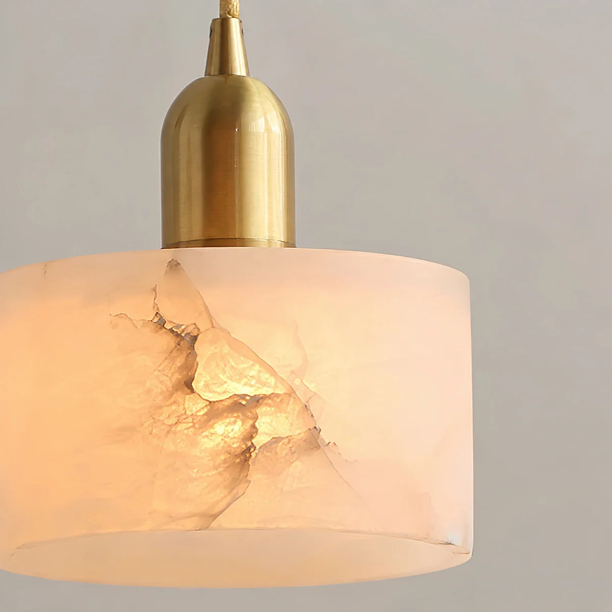 Antizer Modern Brass Alabaster Pendant Light
