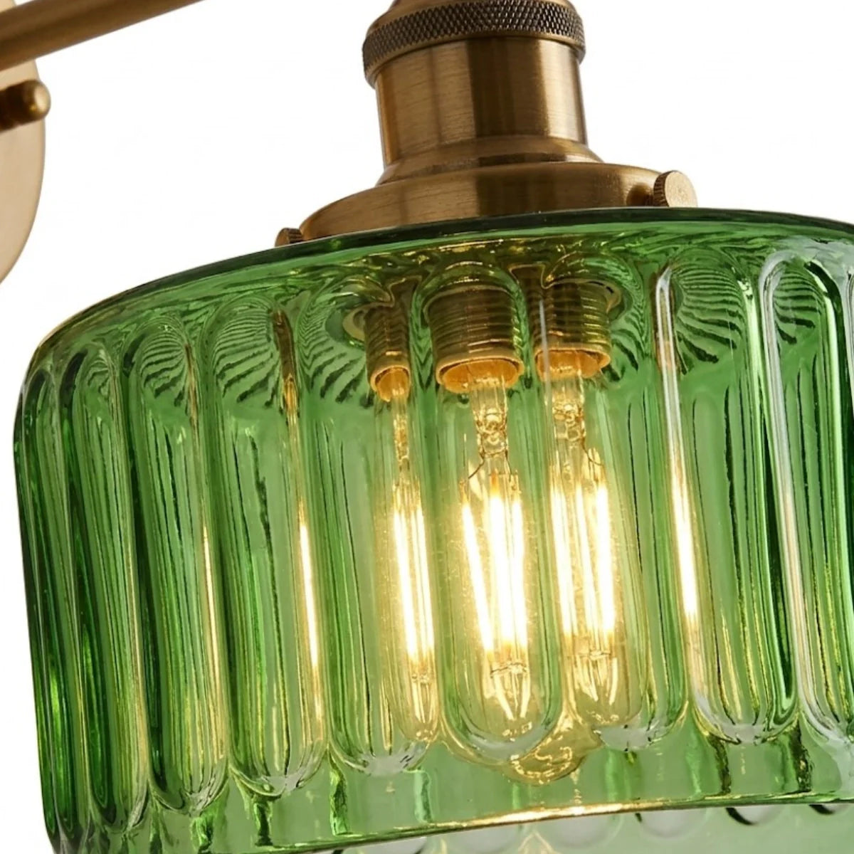 Antizer Vintage Glass Brass Wall Lamp