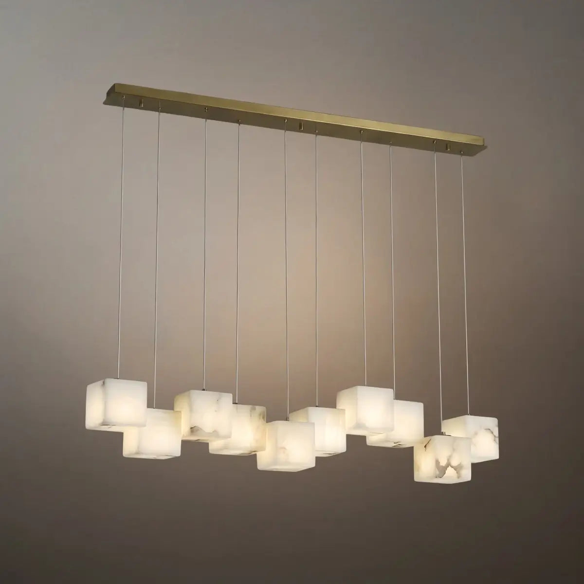 Minimalist Pendant Light — Marble & Stainless Steel White
