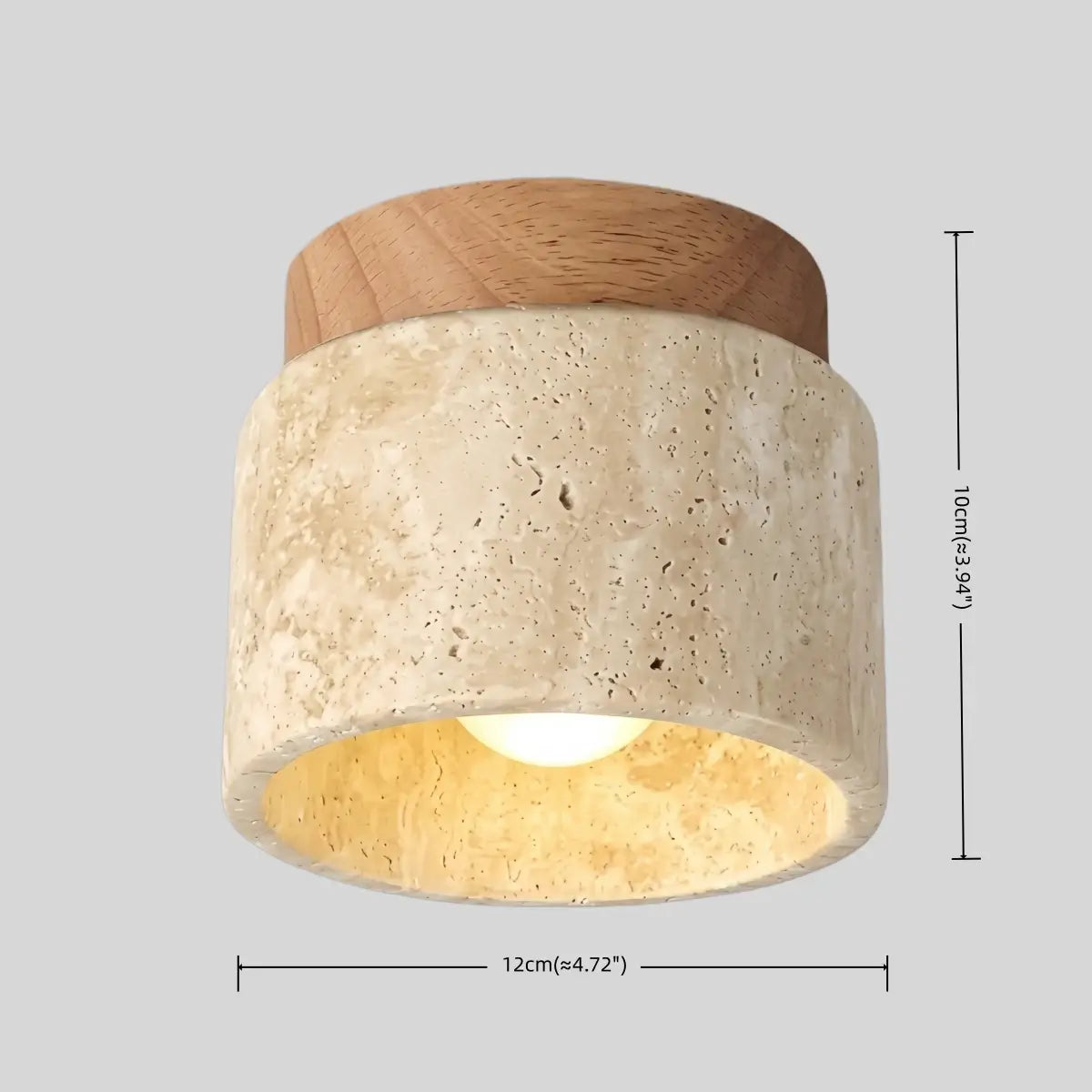 Antizer Minimalist Cylinder Travertine Ceiling Light