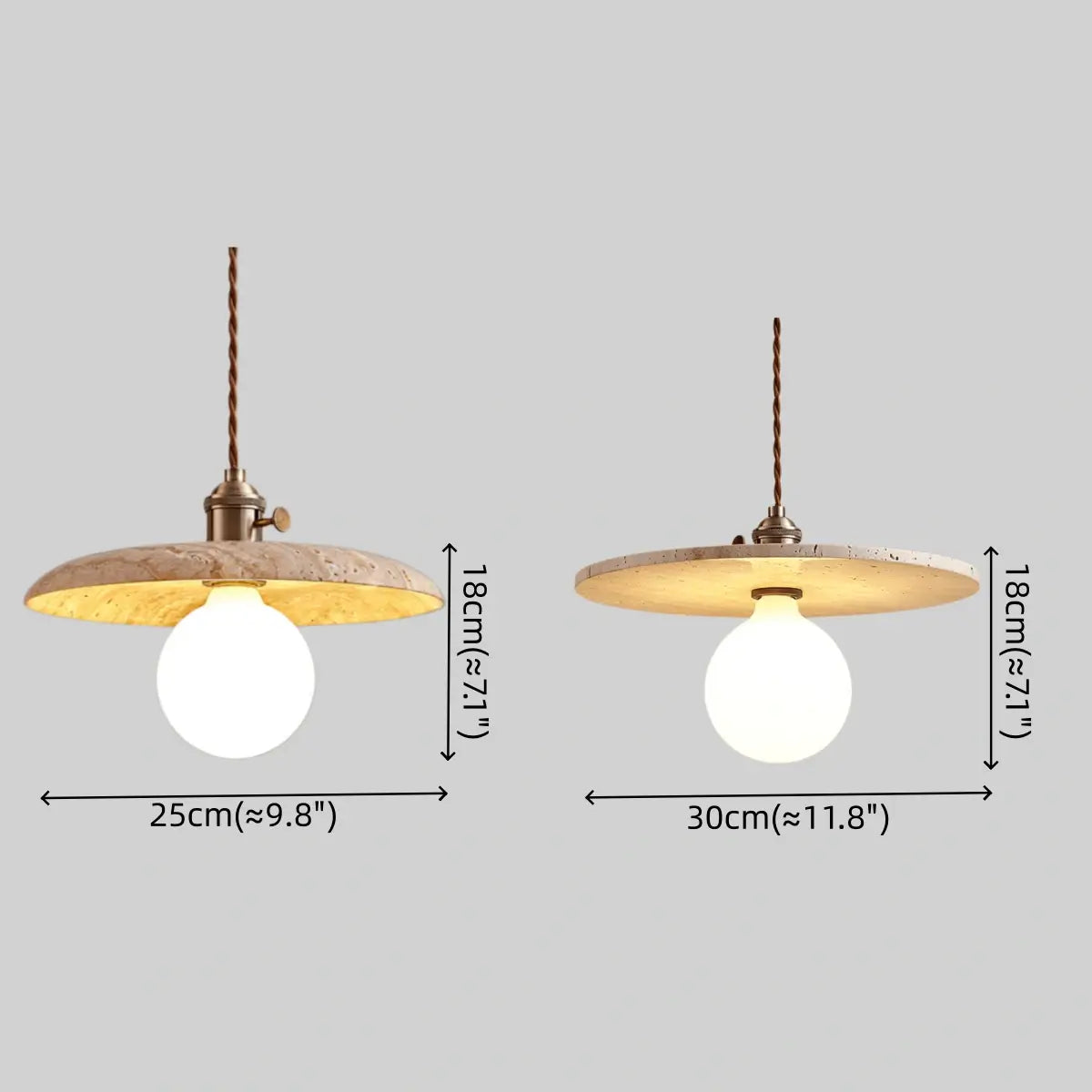 Antizer LED Travertine Pendant Light