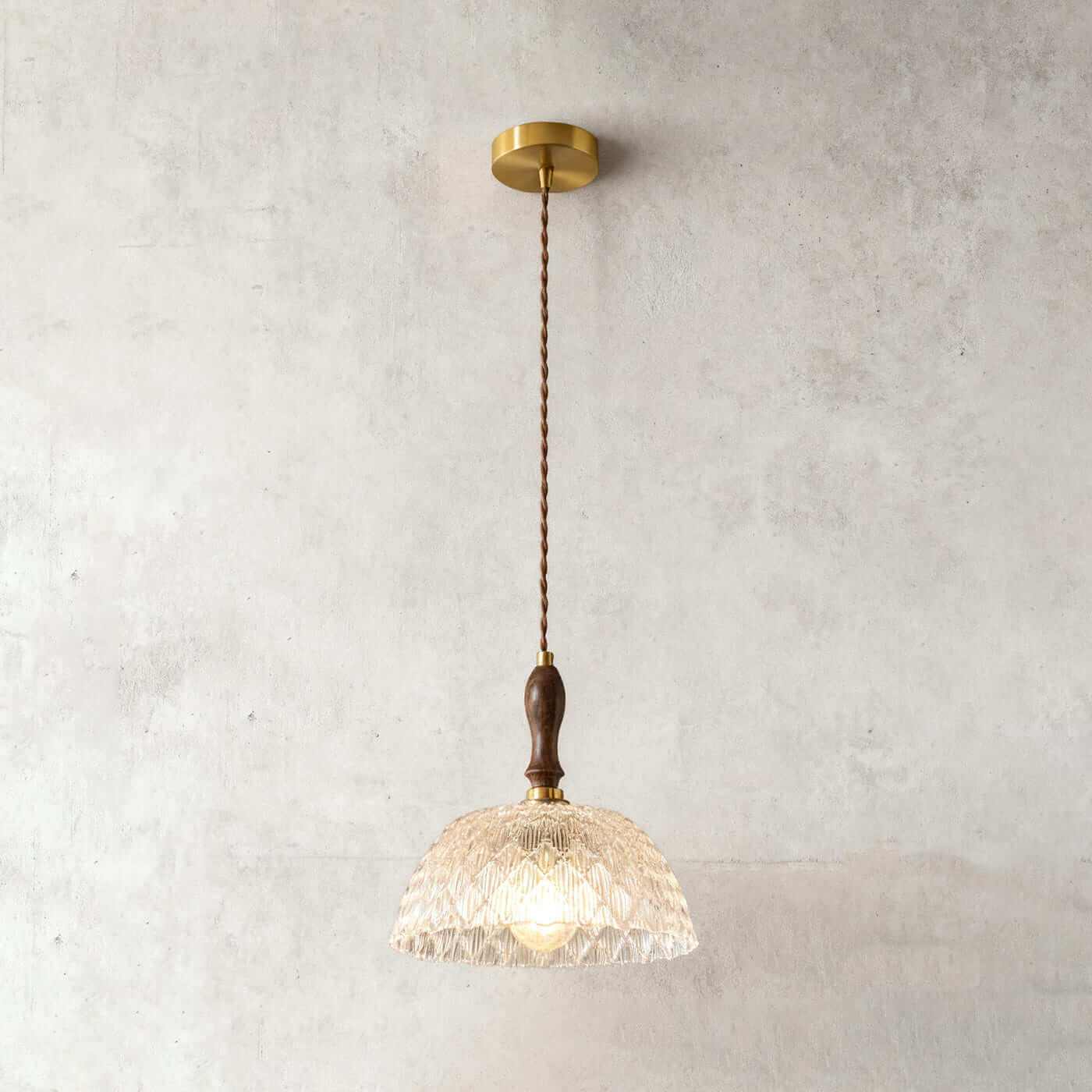 Antizer French Walnut Wood Glass Pendant Light