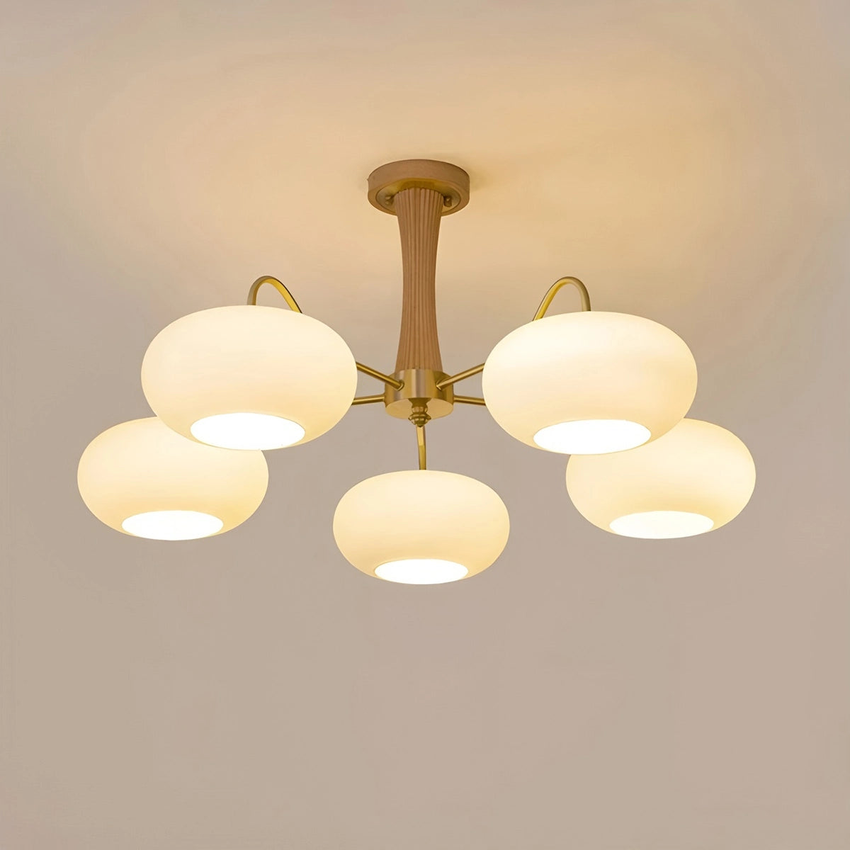Antizer Brass Wooden Persimmon Chandelier