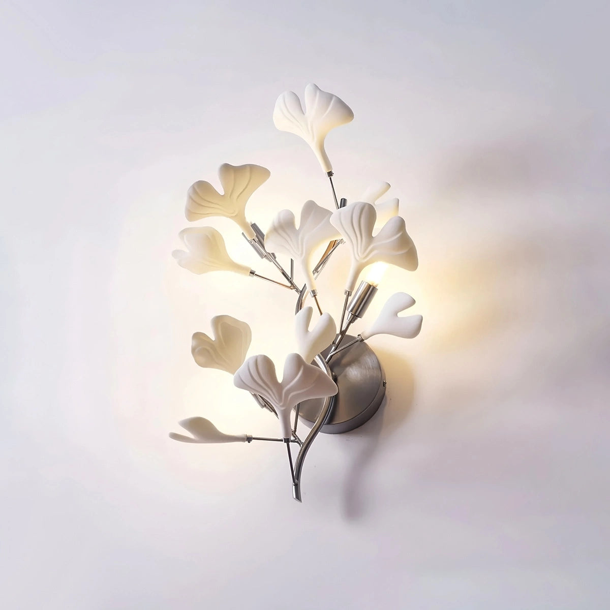 Antizer Ginkgo Wall Lamp for Living Room Nickel Small