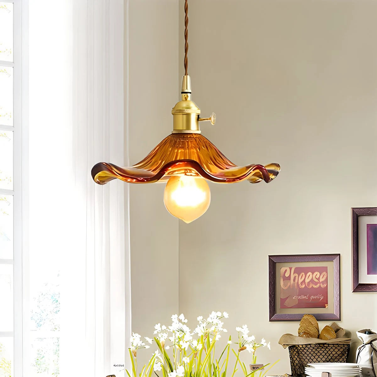 Antizer Nordic Japanese Glass Chandelier for Living Room