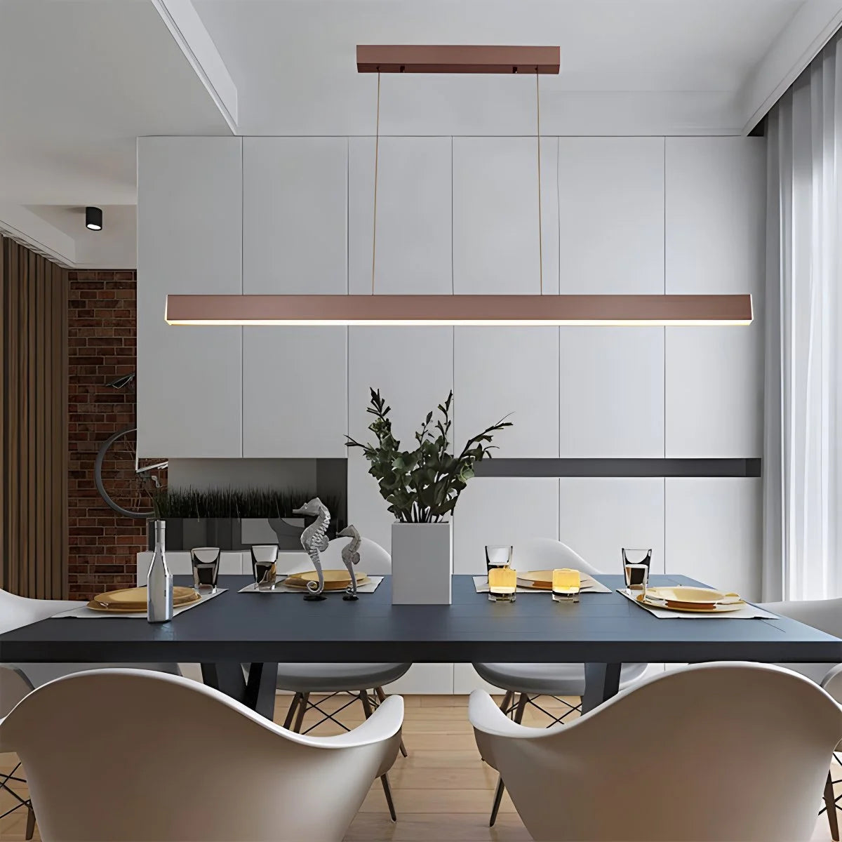 Antizer Nordic LED Linear Pendant Light for Kitchen Island