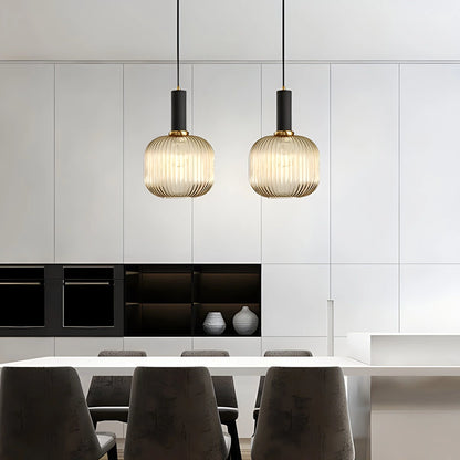 Antizer Nordic Vintage Glass Striped Pendeant Light