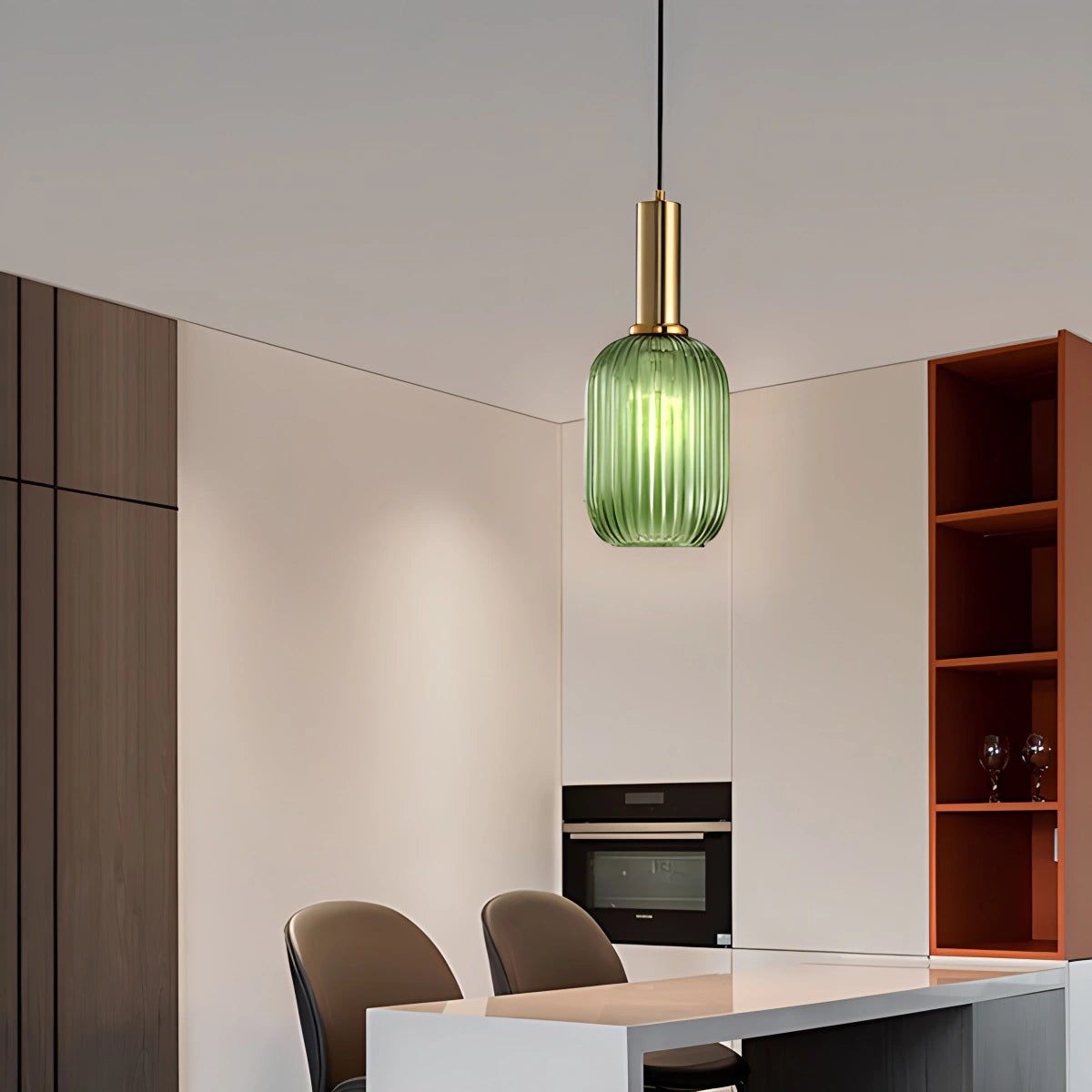 Antizer Nordic Vintage Glass Striped Pendeant Light