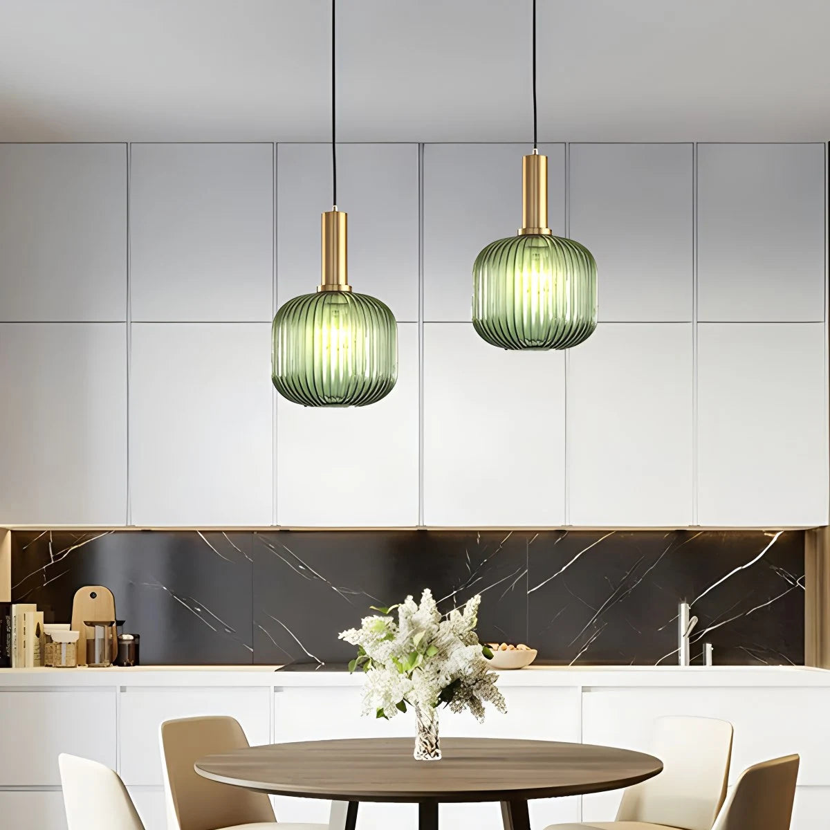 Antizer Nordic Vintage Glass Striped Pendeant Light