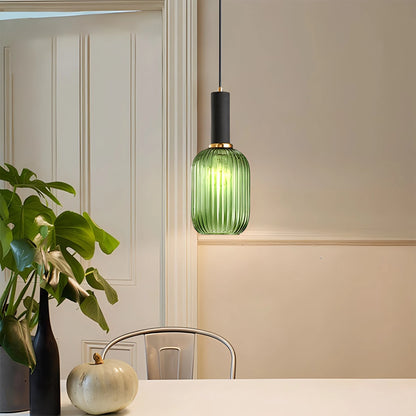 Antizer Nordic Vintage Glass Striped Pendeant Light