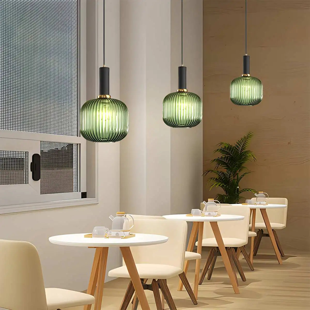 Antizer Nordic Vintage Glass Striped Pendeant Light