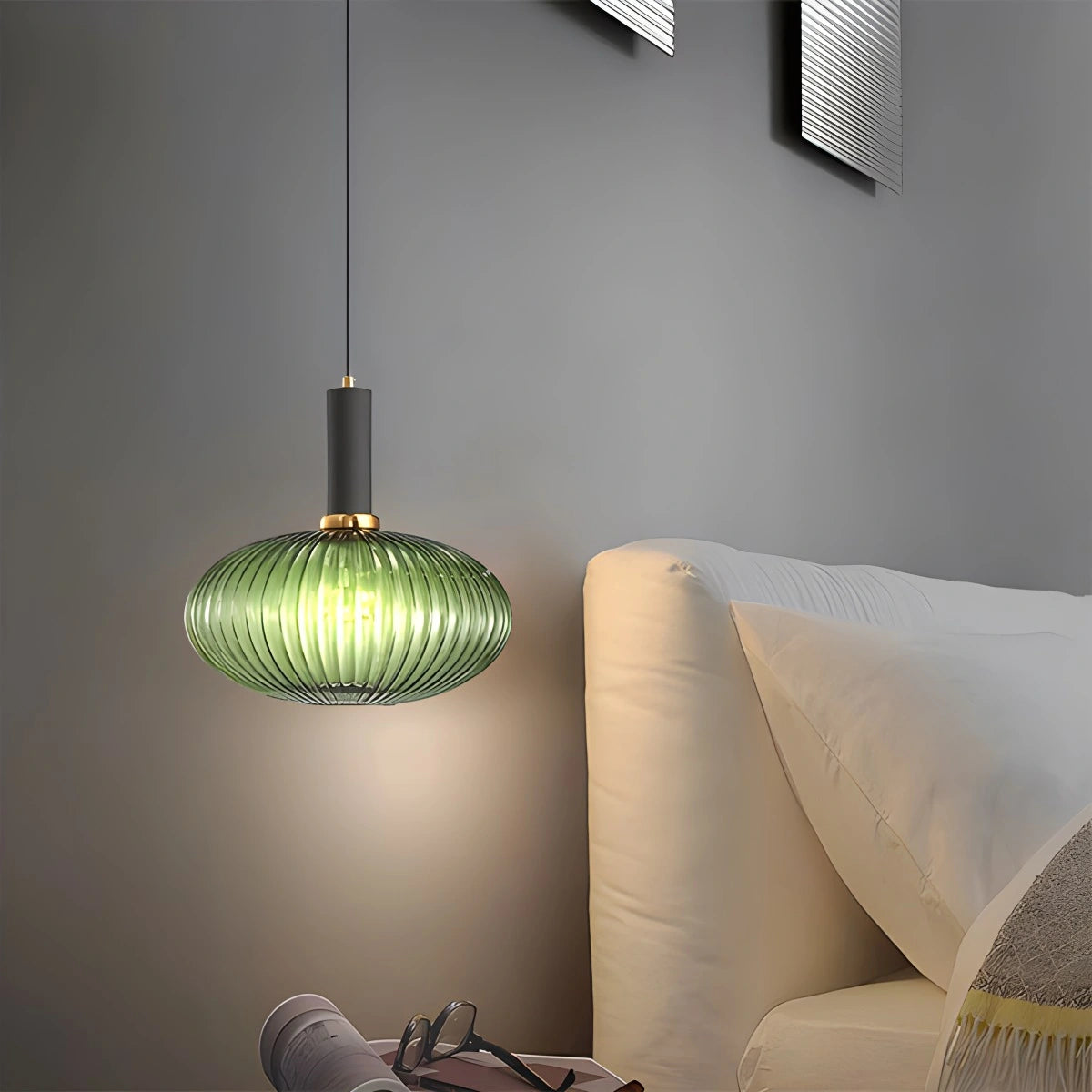 Antizer Nordic Vintage Glass Striped Pendeant Light