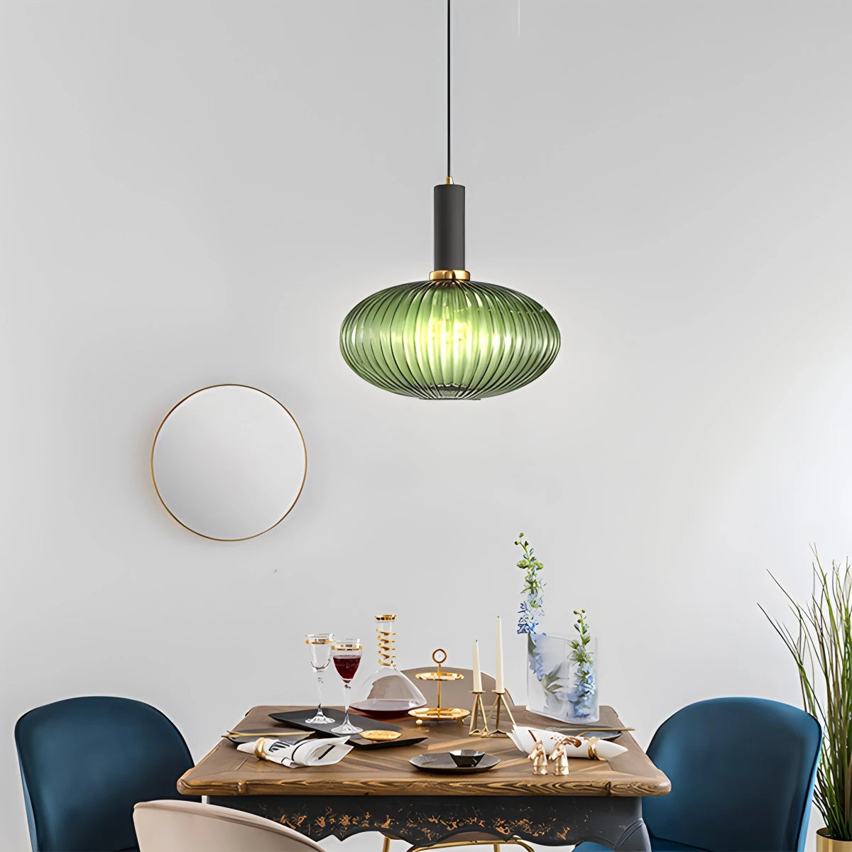 Antizer Nordic Vintage Glass Striped Pendeant Light