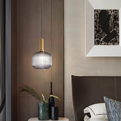 Antizer Nordic Vintage Glass Striped Pendeant Light