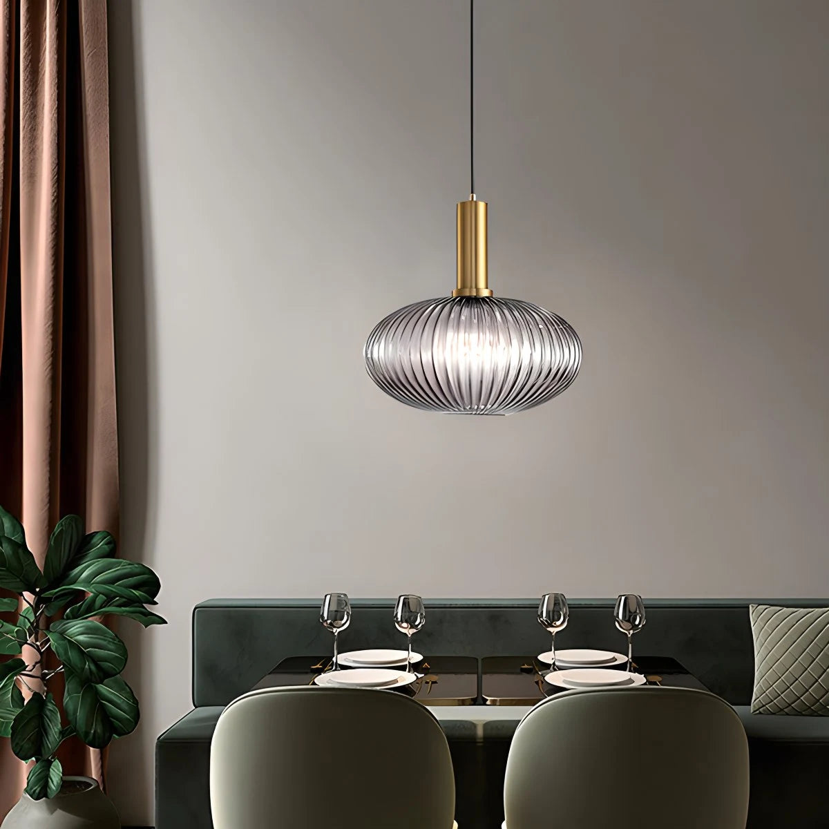 Antizer Nordic Vintage Glass Striped Pendeant Light