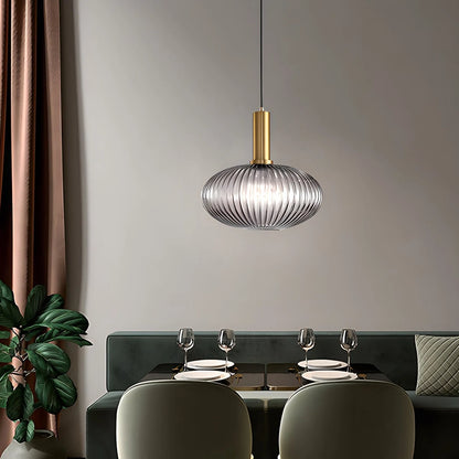 Antizer Nordic Vintage Glass Striped Pendeant Light
