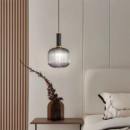 Antizer Nordic Vintage Glass Striped Pendeant Light