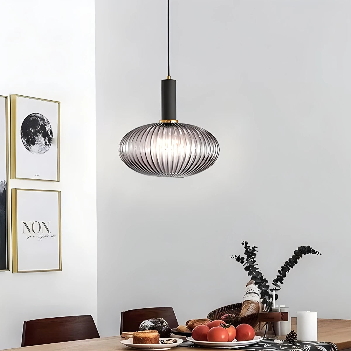 Antizer Nordic Vintage Glass Striped Pendeant Light