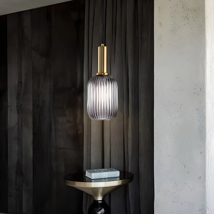 Antizer Nordic Vintage Glass Striped Pendeant Light