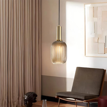 Antizer Nordic Vintage Glass Striped Pendeant Light