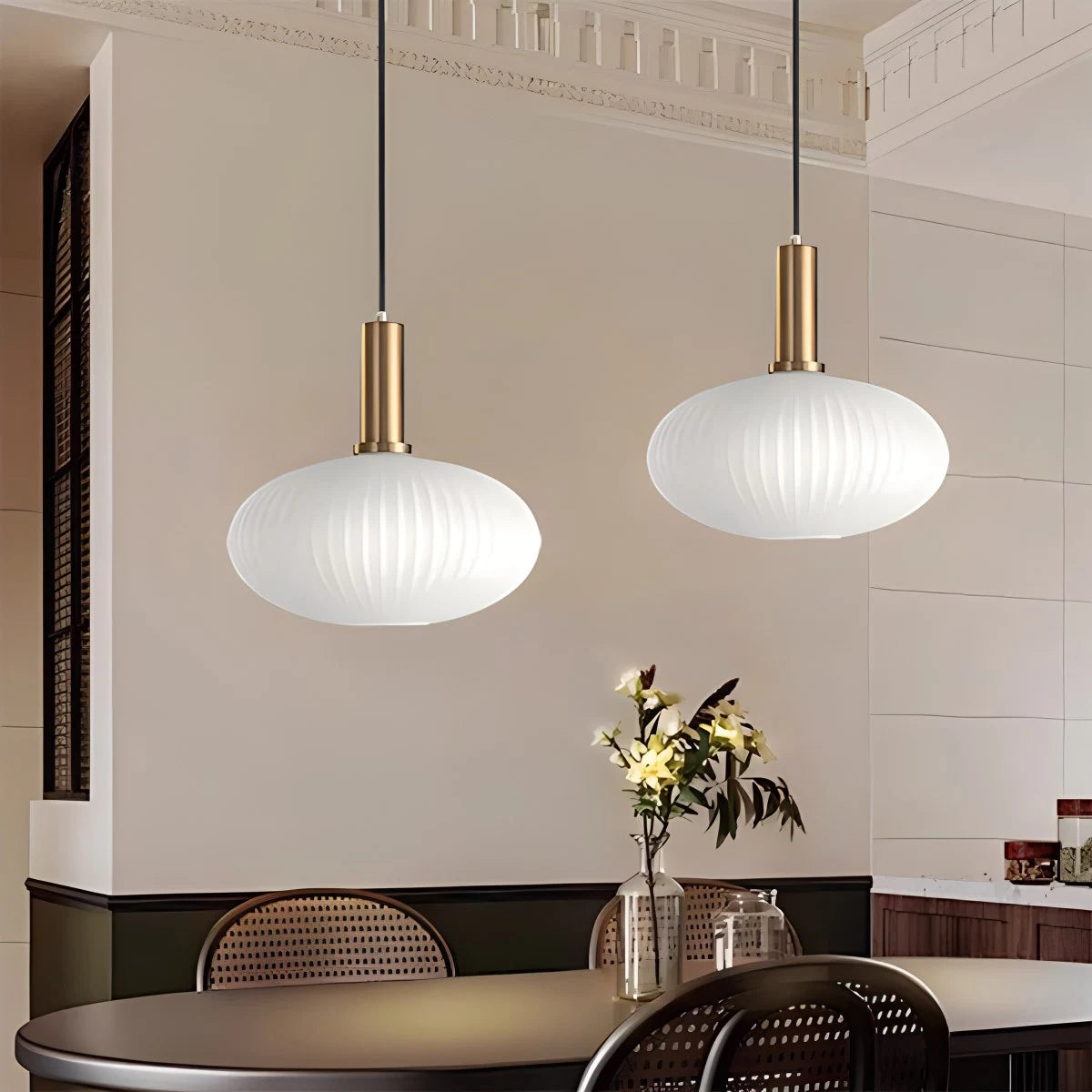Antizer Nordic Vintage Glass Striped Pendeant Light