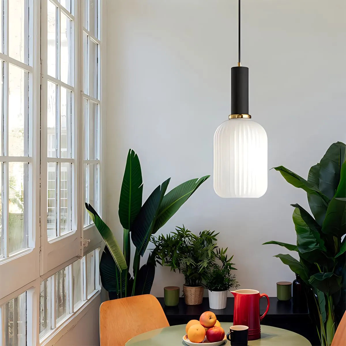 Antizer Nordic Vintage Glass Striped Pendeant Light
