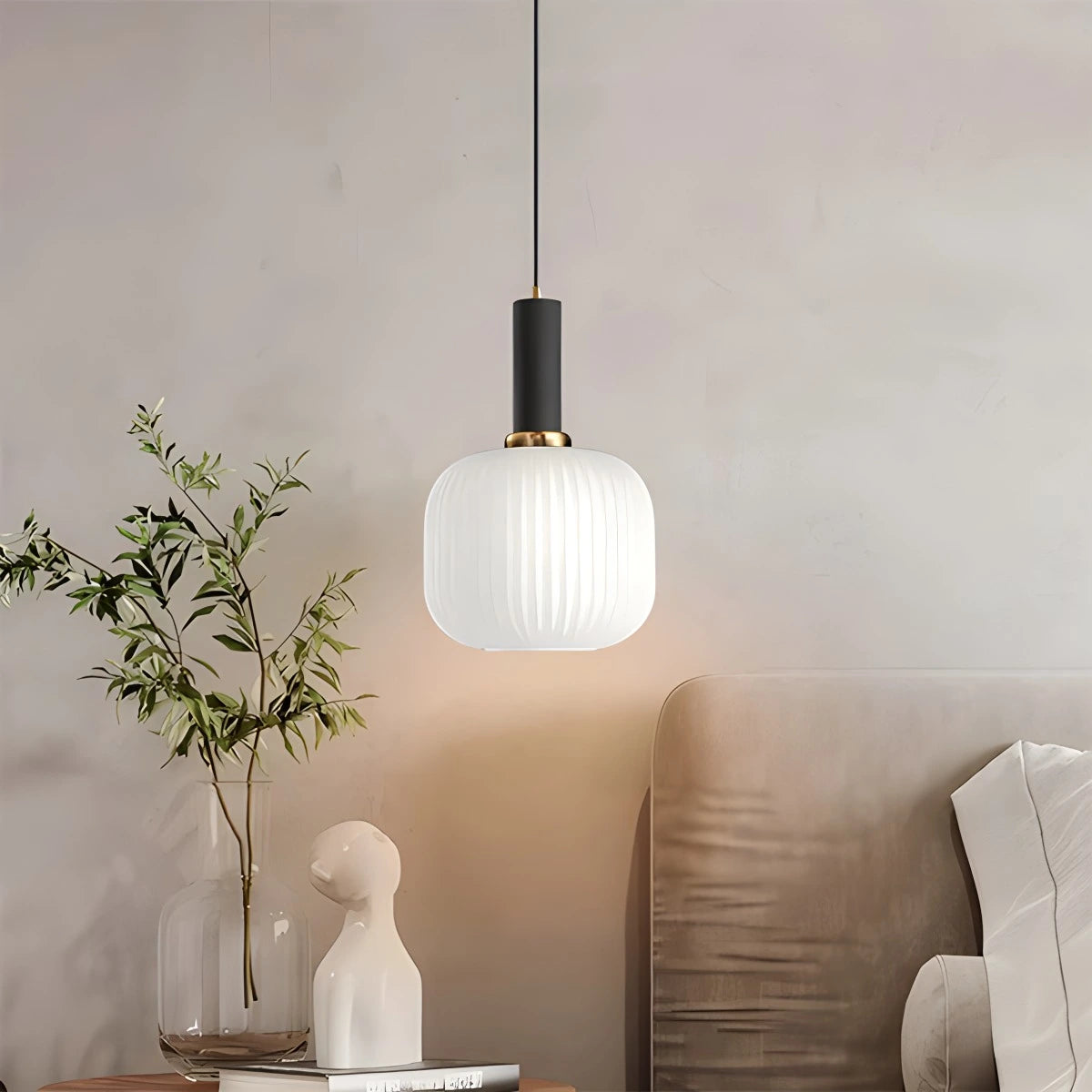 Antizer Nordic Vintage Glass Striped Pendeant Light