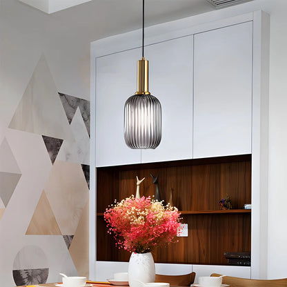 Antizer Nordic Vintage Glass Striped Pendeant Light