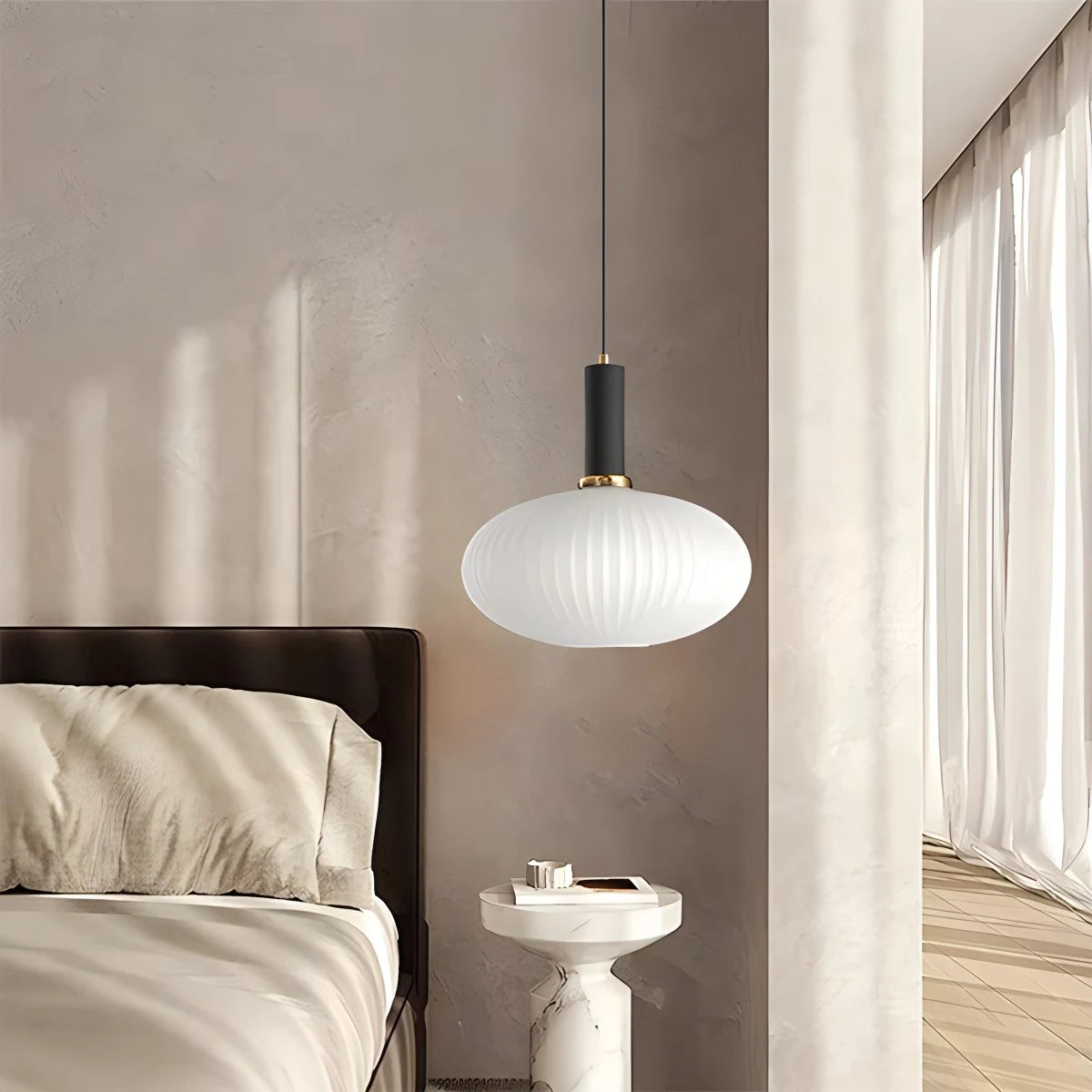 Antizer Nordic Vintage Glass Striped Pendeant Light