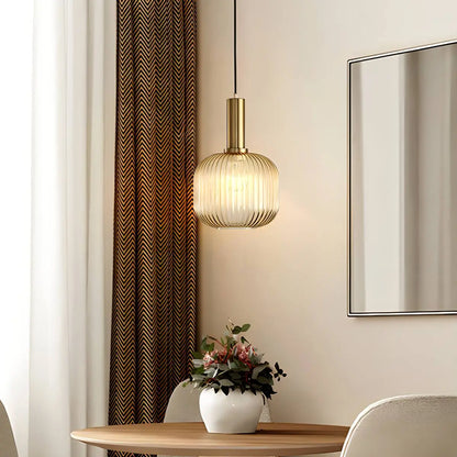 Antizer Nordic Vintage Glass Striped Pendeant Light