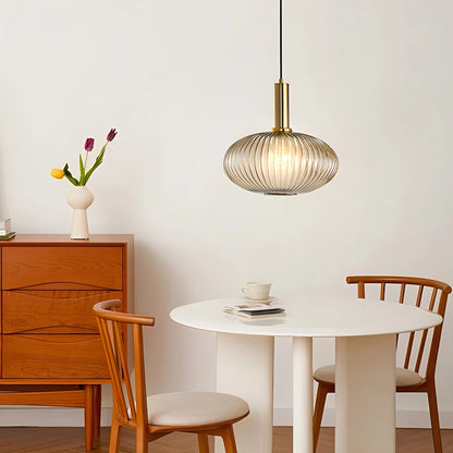 Antizer Nordic Vintage Glass Striped Pendeant Light