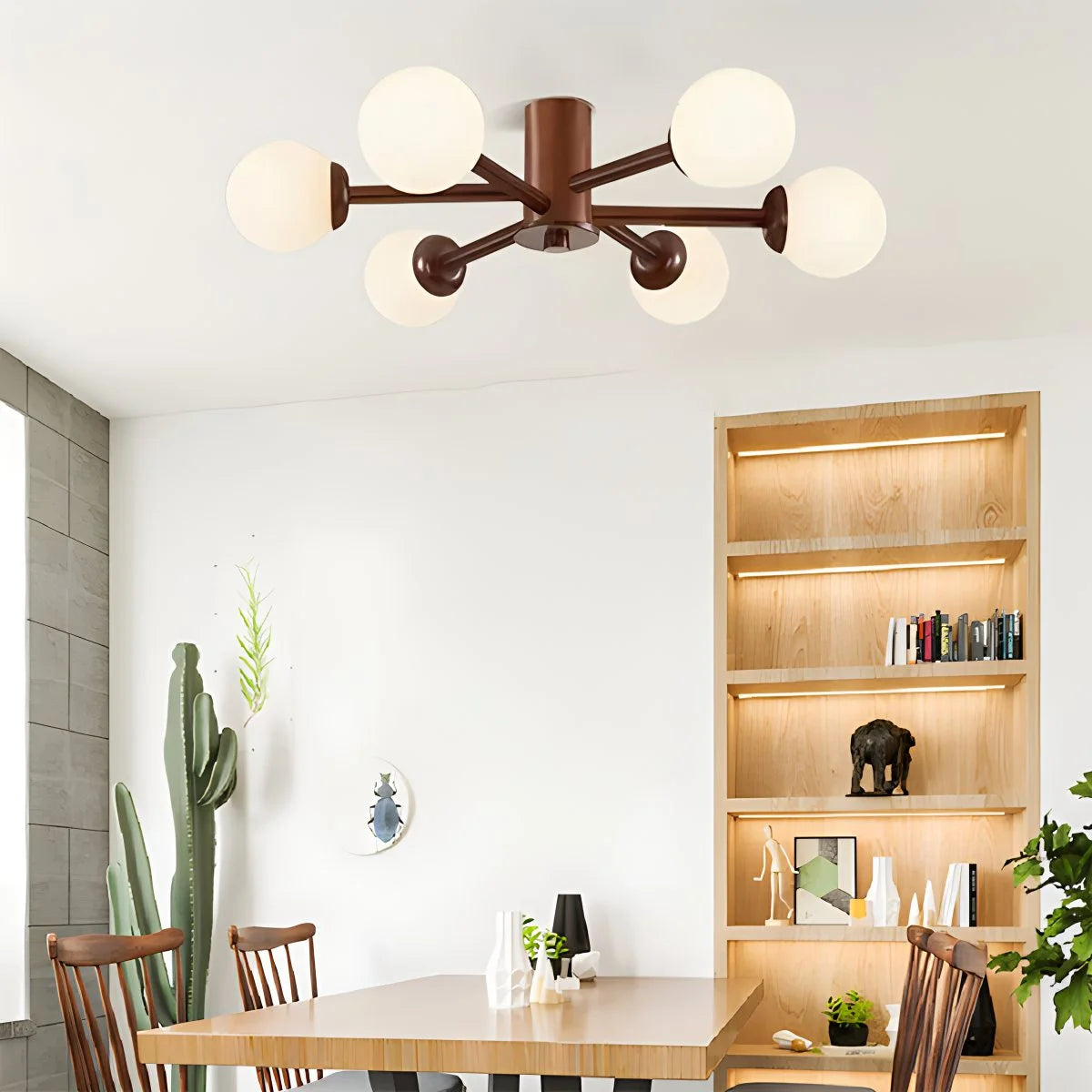 Antizer Nordic Wooden Dining Room Ceiling Light