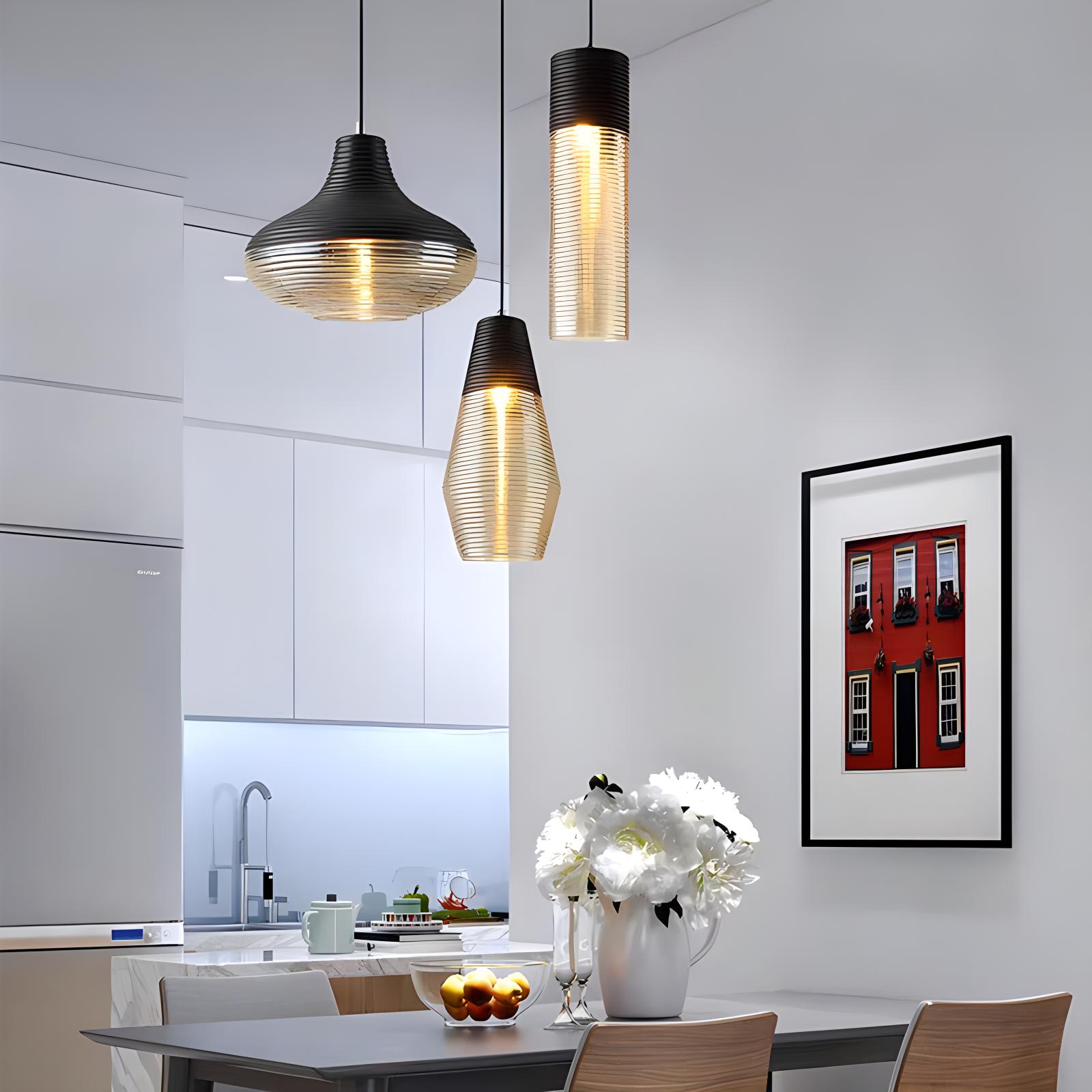 Industrial Style Glass Pendant Light