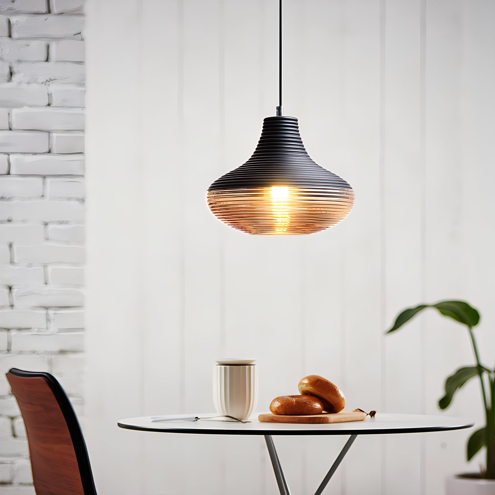 Industrial Style Glass Pendant Light