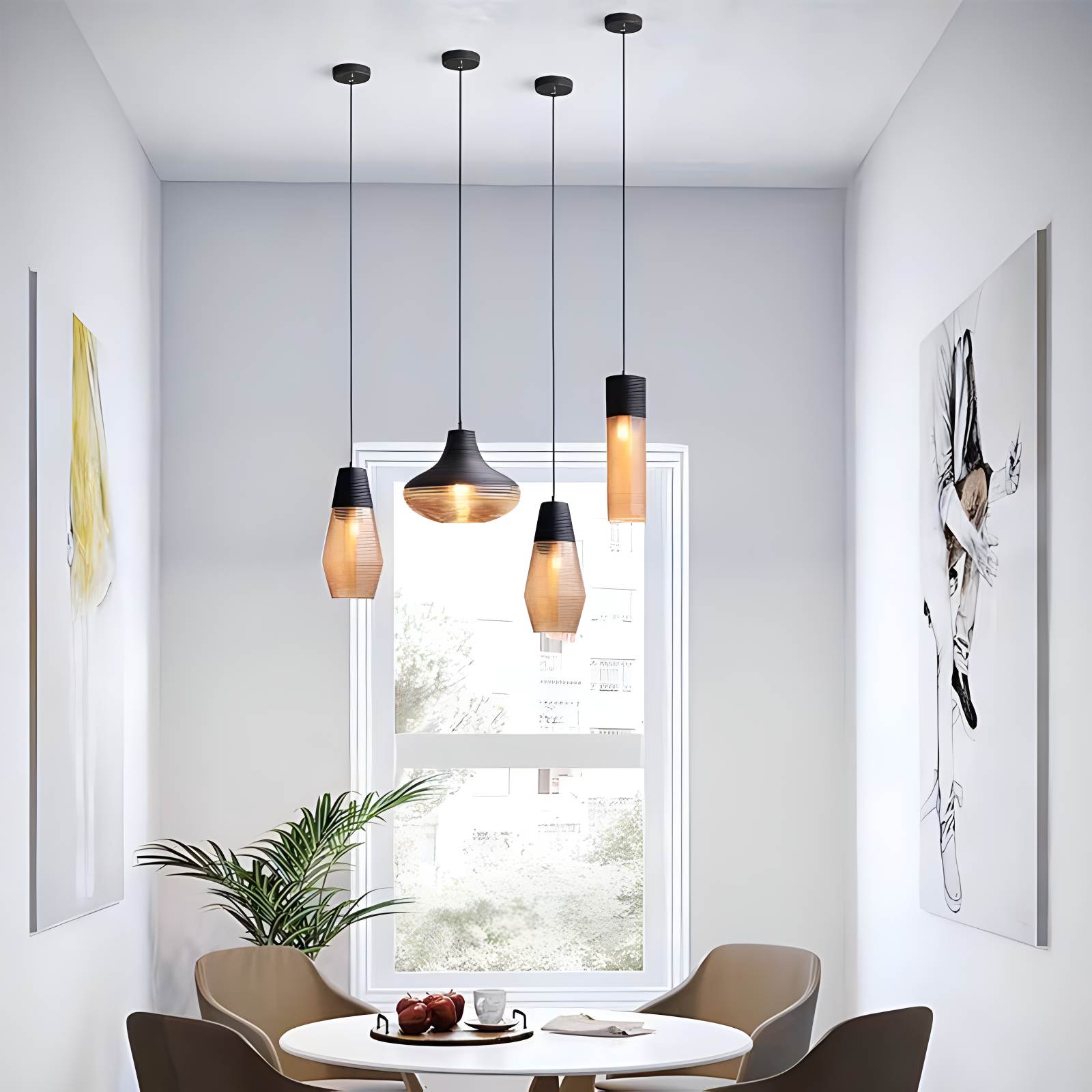 Industrial Style Glass Pendant Light