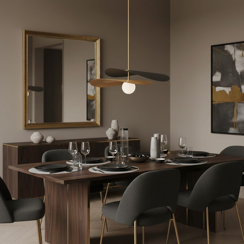 Modern Mid-Century Olivia Glass Chandelier Pendant Light | Adjustable Gold/Black